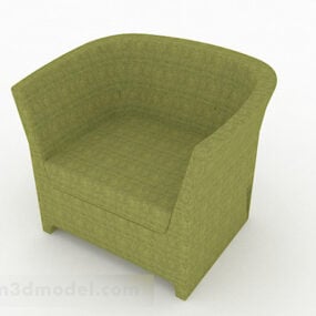 เก้าอี้อาร์มแชร์ทรงลูกบาศก์บ้านผ้าสีเขียวแบบ 3 มิติ