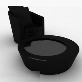 Fauteuil simple en tissu noir modèle 3D