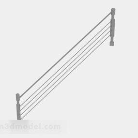 灰色楼梯栏杆设计3d模型
