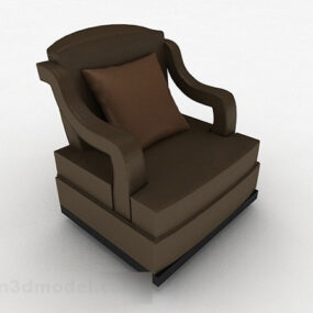 3d модель односпального крісла Vintage з коричневого дерева