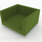 Minimalistisches Einzelsofa aus grünem Stoff V1