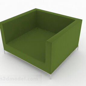 Green Fabric Minimalist Single Sofa V1 3d model