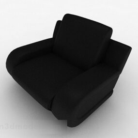 Black Tone Minimalist Single Sofa 3d model