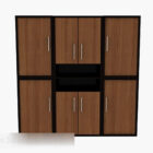3д модель коричневого деревянного шкафа-купе