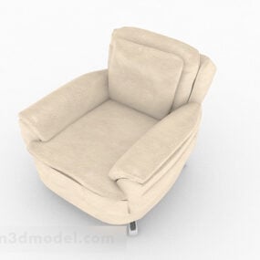 Moderne enkele fauteuil van gele stof, 3D-model
