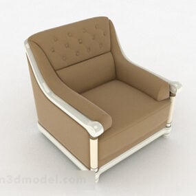 Model 3d Sofa Tunggal Rumah Mewah Coklat