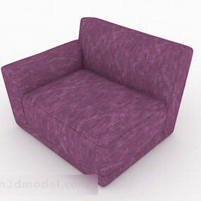 Purple Fabric Home Single Sofa 3d model