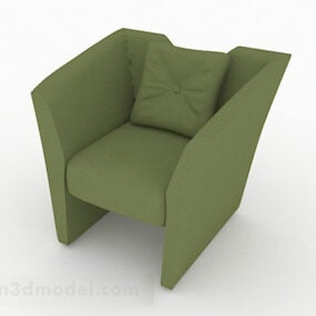 3д модель минималистичного односпального дивана в зеленых тонах