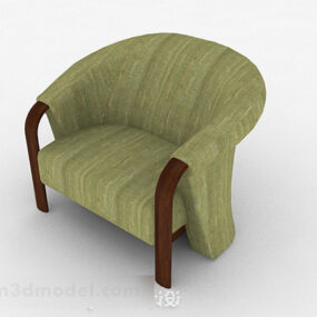Minimalistyczna pojedyncza sofa w kolorze zielonym V1 Model 3D