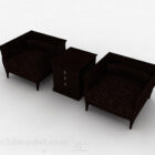 Set Sofa Tunggal Warna Coklat