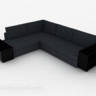Home Simple Black Corner Sofa