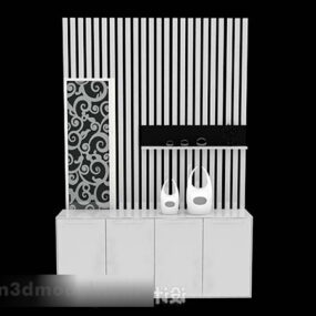 Gray Home Porch Cabinet Furniture 3d model