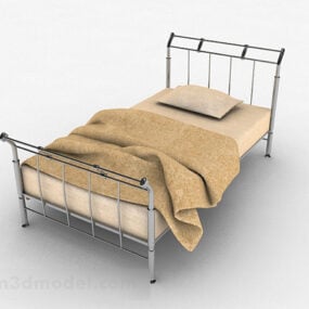 نموذج بسيط لسرير حديدي فردي ثلاثي الأبعاد