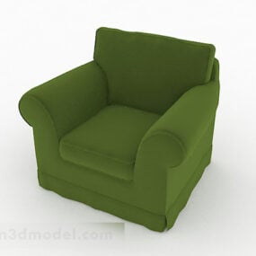 Dark Green Minimalist Single Sofa 3d model