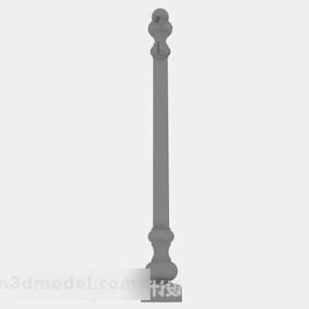 Gray Pillar Stair Decor 3d model