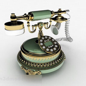 Green Color Retro Telephone 3d model
