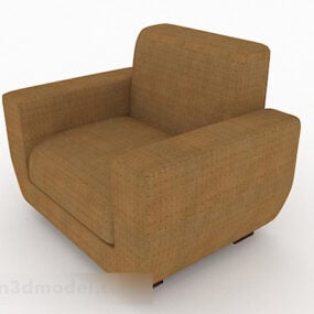 Brown Leather Home Single Sofa 3d model