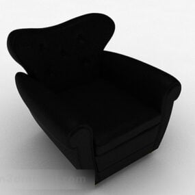 Model 3D pojedynczej sofy domowej w kolorze czarnym