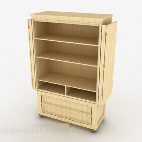 Yellow Wood Storage Cabinet 3d model