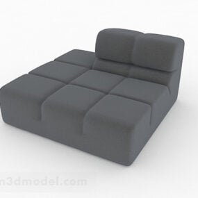 Model 3d Sofa Tunggal Warna Abu-abu