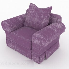 Mẫu sofa đơn tại nhà màu tím 3d