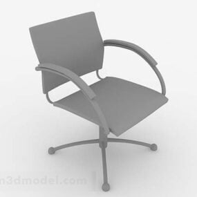 صندلی اداری خاکستری یک پا مدل سه بعدی