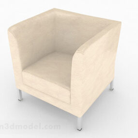 Light Brown Fabric Single Sofa Chair 3d model