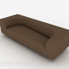 Brown Fabric 3 Seats Sofa