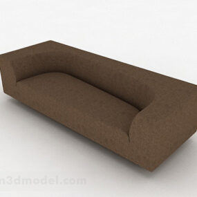 Ruskea kangas 3 istuttava sohva 3d malli