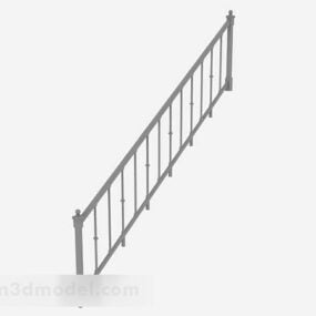 Modelo 3d clássico de corrimão de escada cinza