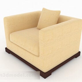 Yellow Fabric Home Single Sofa Chair 3d model