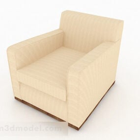 Yellow Fabric Minimalist Single Sofa Chair 3d model