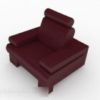 כסא ספה יחיד מינימליסטי אדום כהה