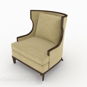 Home Eenvoudige bruine enkele fauteuil 3D-model