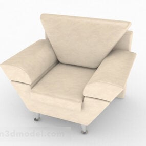 3д модель бежевого односпального дивана-кресла