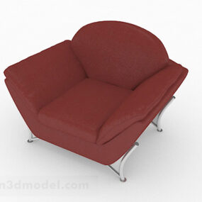 Dark Red Single Sofa Chair 3d model