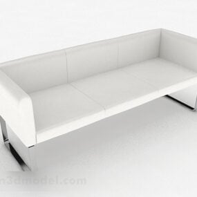 White Minimalist Multi-seater Sofa 3d model
