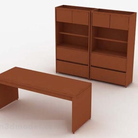 Brown Wooden Home Cabinet V2 3d model