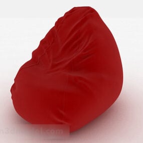 Creatief rood stoffen banktas 3D-model