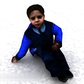 3d-модель хлопчика-персонажа, що сидить