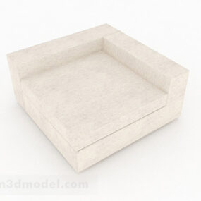 Minimalist Single Sofa White Fabric 3d model