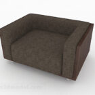 Sedia per divano singolo in tessuto marrone scuro