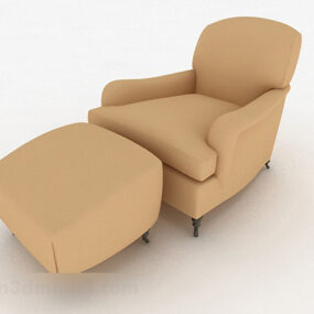 Home Single Sofa Brown Leather 3d model