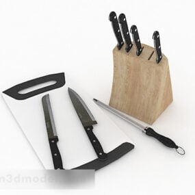 3d модель кухонного ножа зі стойкою