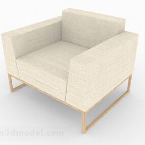 Brown Fabric Single Sofa Chair 3d model