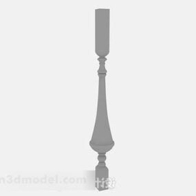 Model 3d Desain Handrail Klasik Pilar Abu-abu