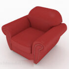 Red Fabric Simple Single Armchair