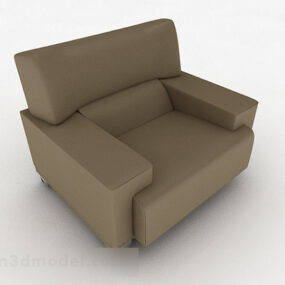 Brown Leather Minimalist Sofa Chair V1 3d model