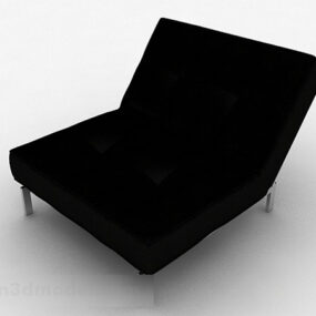 Yhden sohvan musta kangas 3d-malli