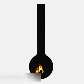 Minimalist Iron Fireplace 3d model